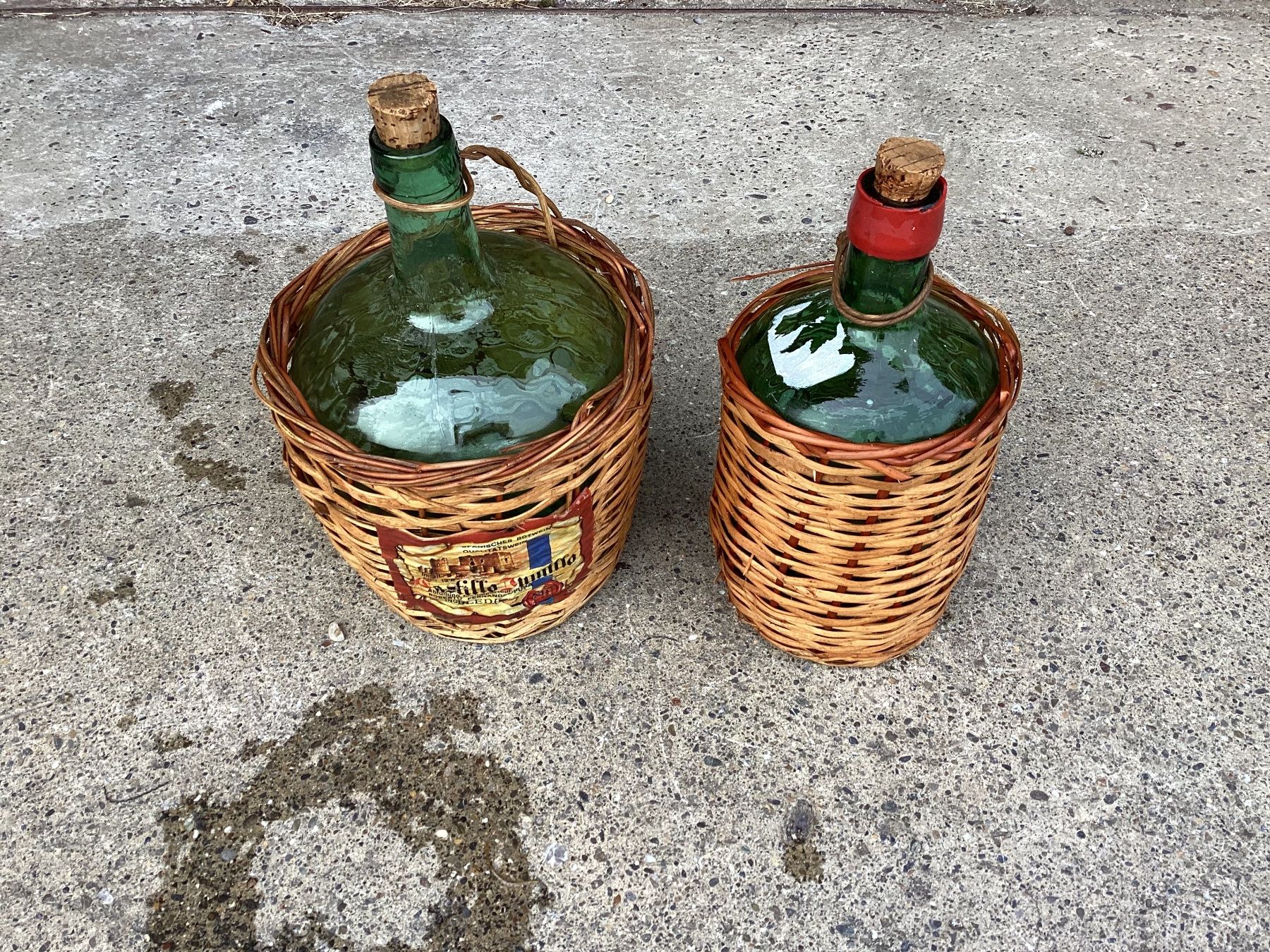 Bottiglie: 2 Korb- Schnapsflasche, für Schnaps oder zu Dekoration – Usato da Mörschwil venduto da Monzar 1