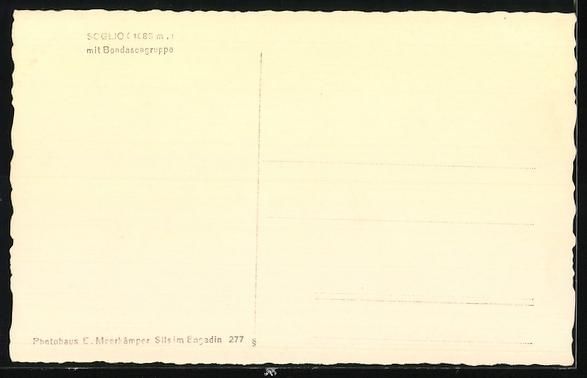 Cartoline postali: Soglio, Ortsansicht mit Bondascagruppe – Usato da Berlin venduto da bartko-reher 1