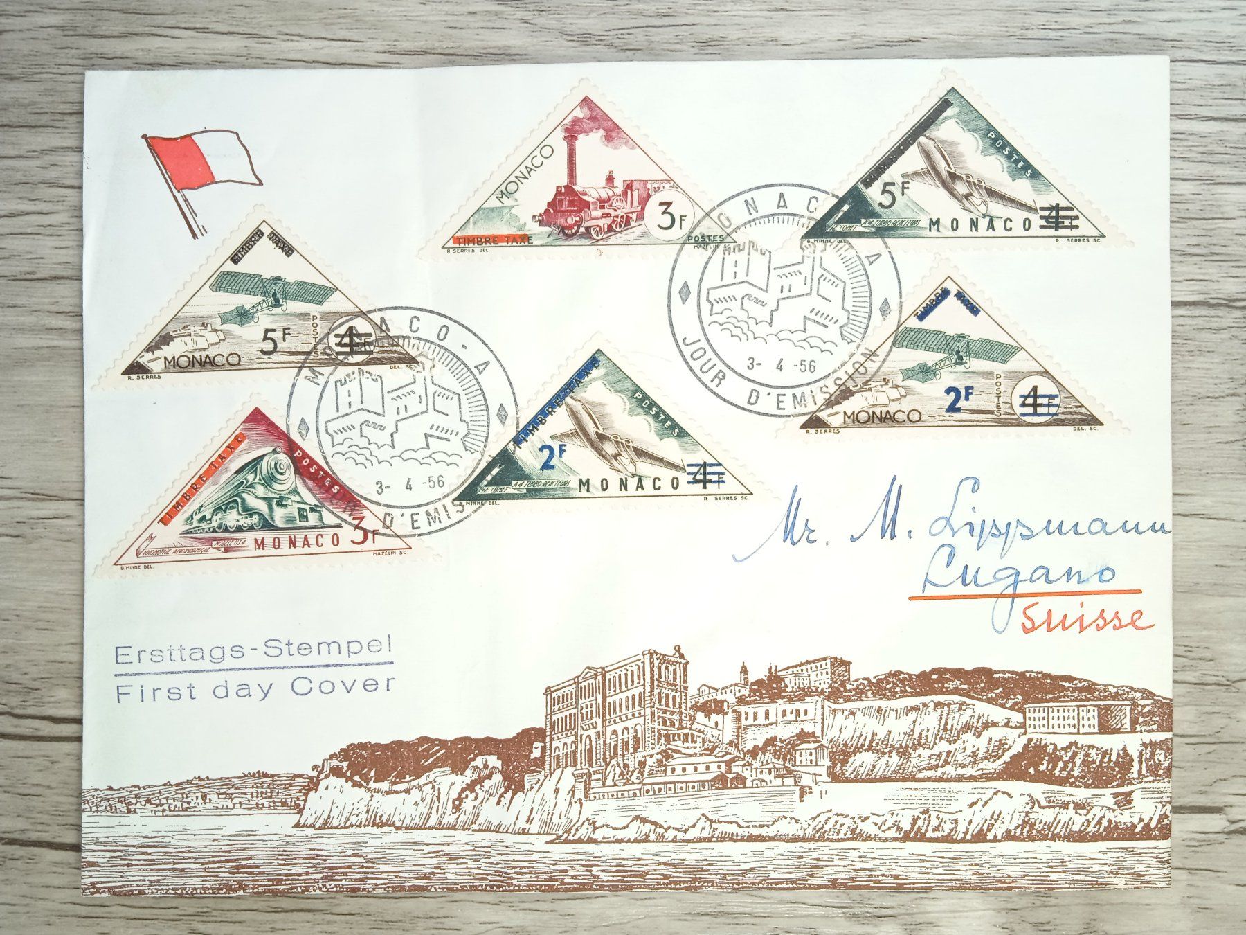 Tutti i francobolli: TR80 Enveloppe + Timbre Monaco 1956 – Usato da Cousset venduto da Patrick_Collections