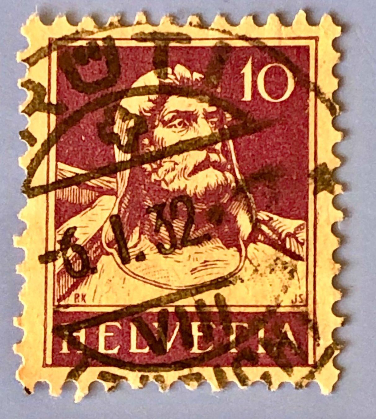 Tutti i francobolli: Tellbrustbild Briefmarken gestempelt    – Usato da Aarau venduto da Billa007