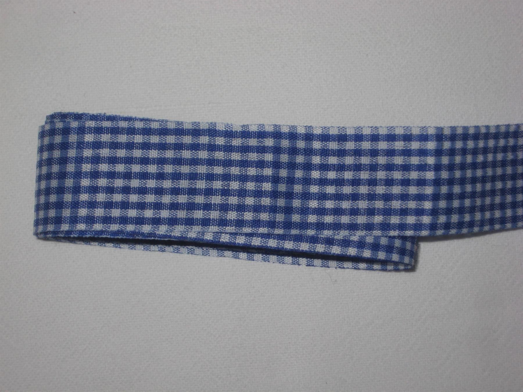 Nastri decorativi: Karoband Polyester blau/weiss 2,5cm breit – Nuovo e nell'imballaggio originale da Füllinsdorf venduto da Schlupp