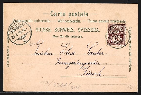 Cartoline postali: Litho Einsiedeln, Totalansicht, Kloster – Usato da Berlin venduto da bartko-reher 1