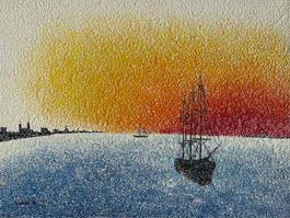 Sonnenaufgang mit Schiff Nr. 22