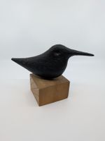 Vogel Skulptur Gusseisen auf Holzsockel