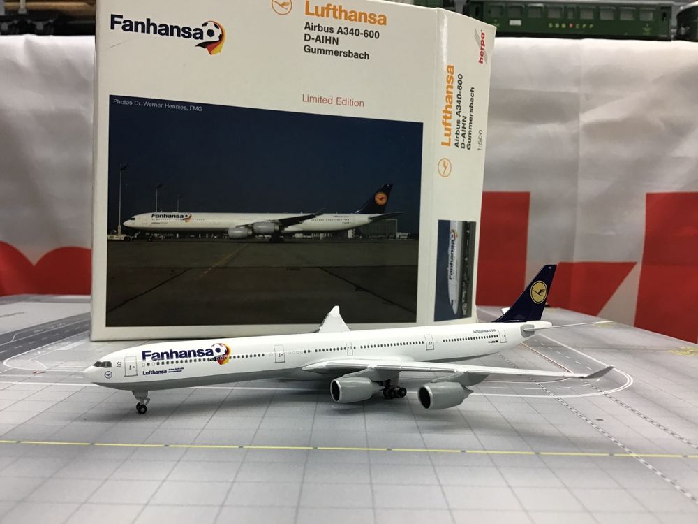 Herpa Wings Snap Fit 612616, Lufthansa Airbus A340-600, Lübeck, D-AIHF