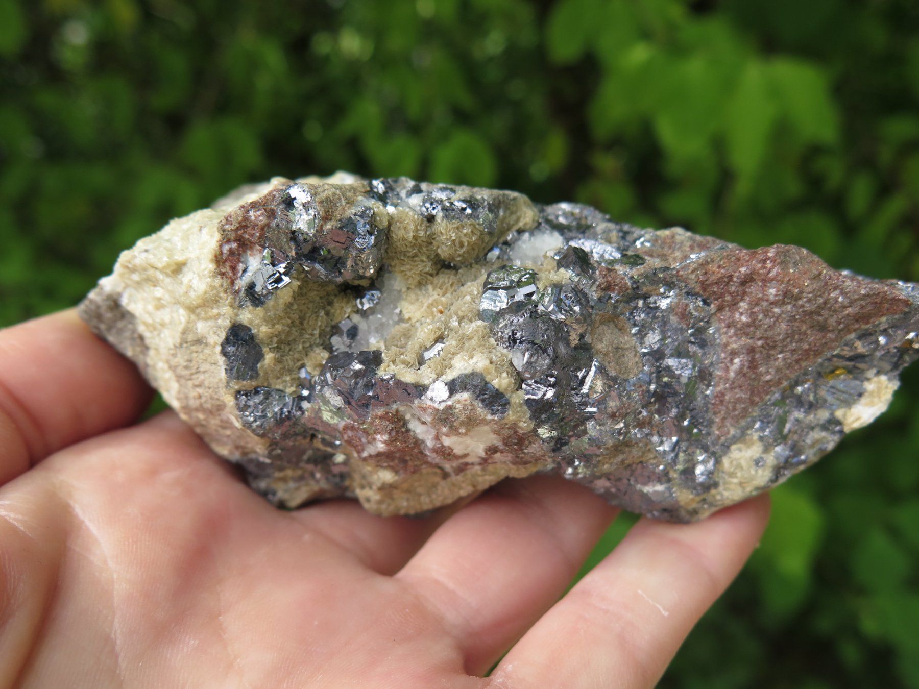Mineralien & Heilsteine: Bleiglanz mit Siderit von Grube Hilfe Gottes ca. 433 gr. – Gebraucht aus Schaffhausen von Yamakana51L8736OQ8 8