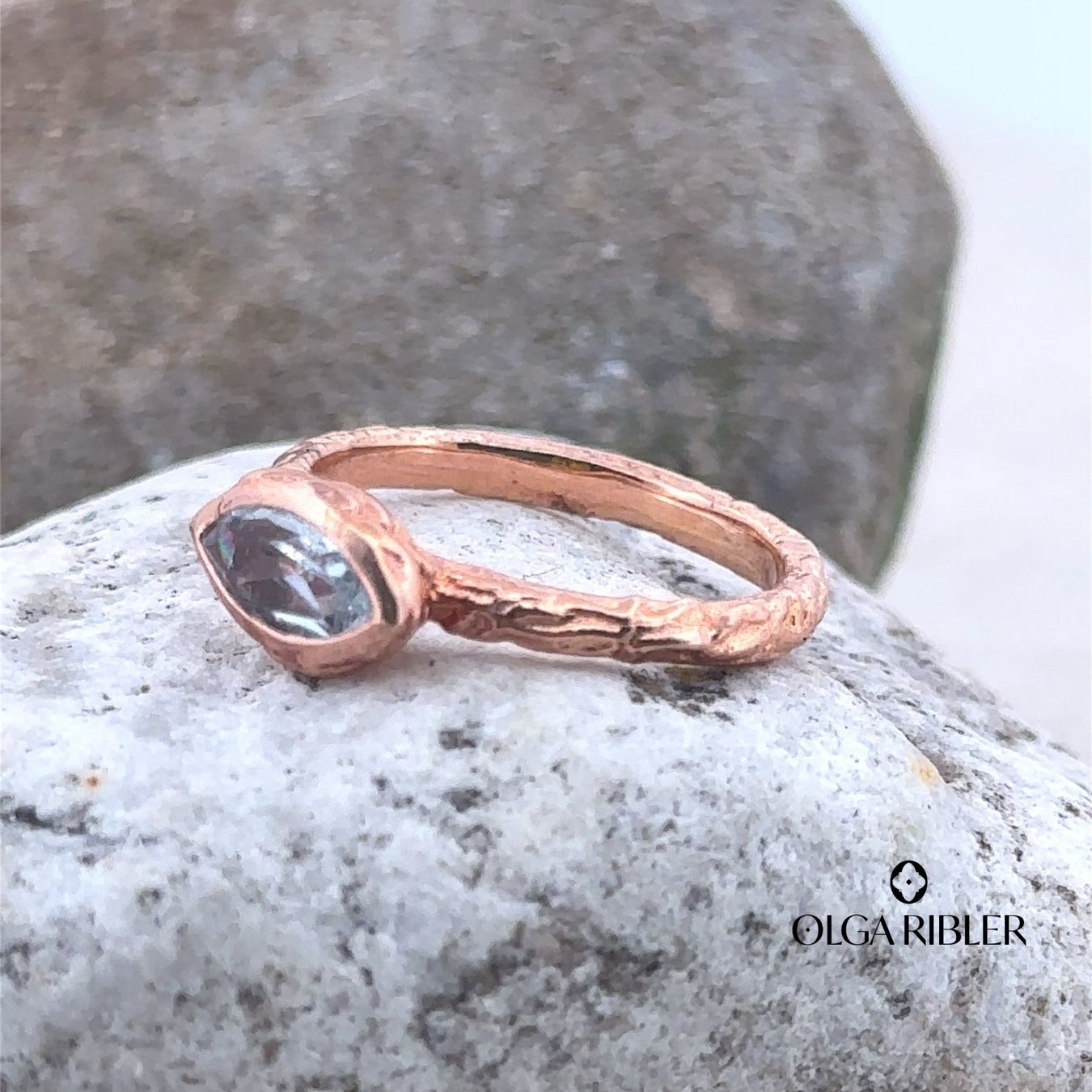 Olga Ribler Anelli: Rosevergoldet Silber Ring 925 - Topas - Grösse 50 – Nuovo (secondo la descrizione) da Luzern venduto da Schmuckoutlet 6