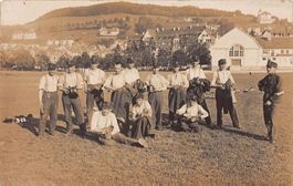 St. Gallen, Soldaten vor Zeughaus Kreuzbleiche Feldpost 1916