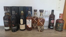 Spirituosen-Sammlung: Whisky, Rum, Gin – Top!