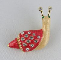 SCHNECKE  🐌  - Brosche mit Glitzersteinen - Neu