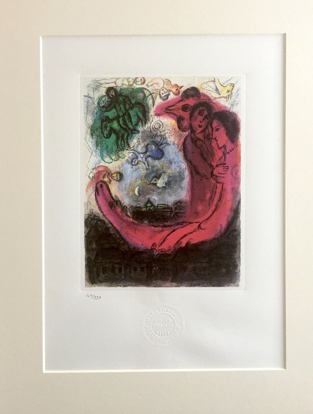 Grafica & Litografie: Marc Chagall "Traumpaar" Zinkätzung – Usato da Nennigkofen venduto da Sommersonnen