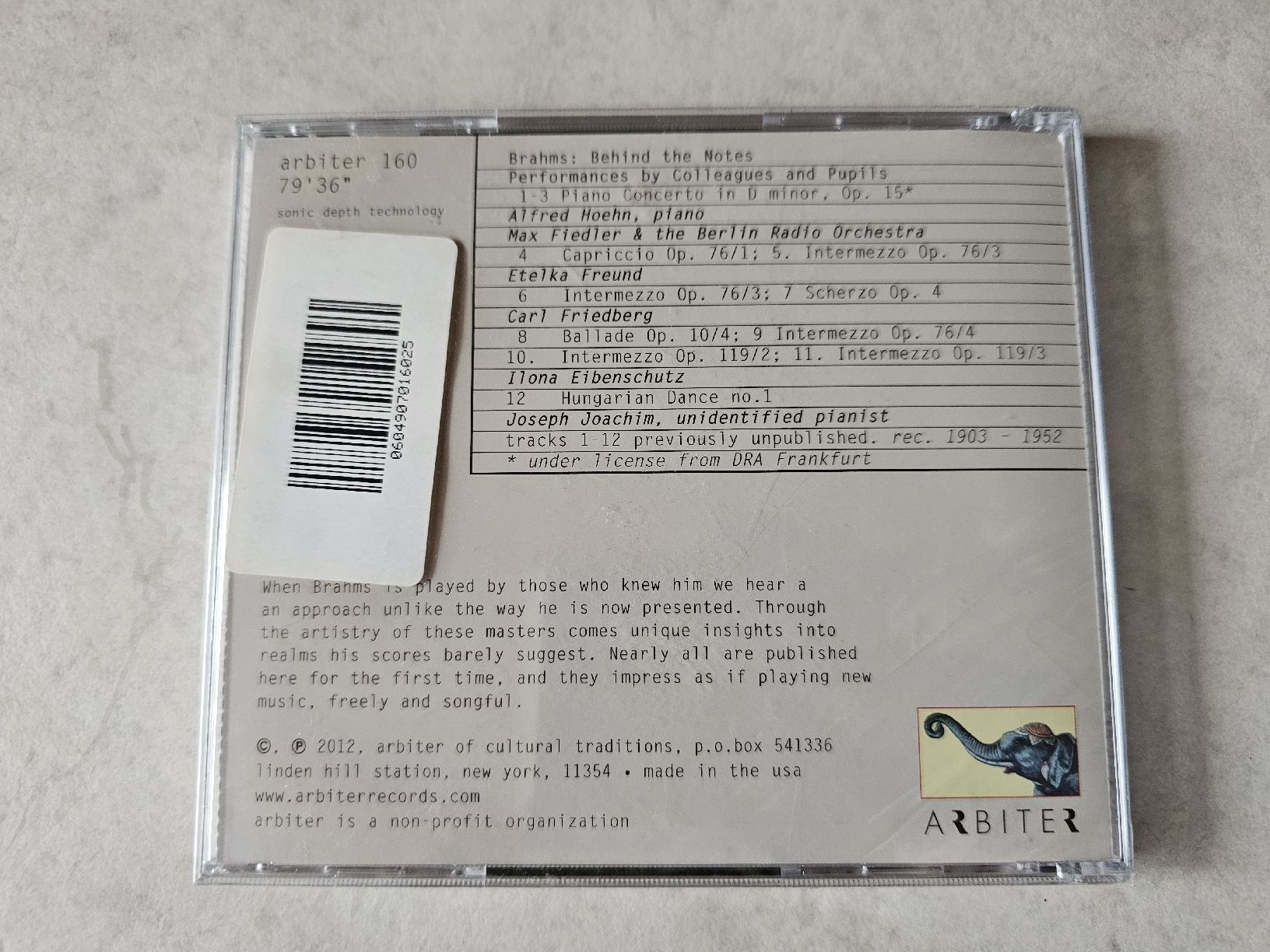 CDs: Behind The Notes - Brahms Performed By Colleagues & Pupils – Neuf avec emballage d'origine à Schneisingen par backstore24 1