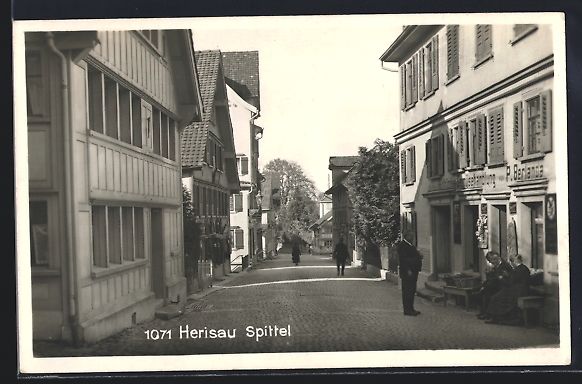 Cartoline postali: Herisau, Spittel und Gemüsehandlung P.  – Usato da Berlin venduto da bartko-reher