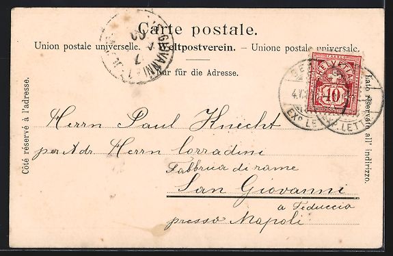 Ansichtskarten: AK Genève, La Place Neuve, 1900 – Gebraucht aus Berlin von bartko-reher 1