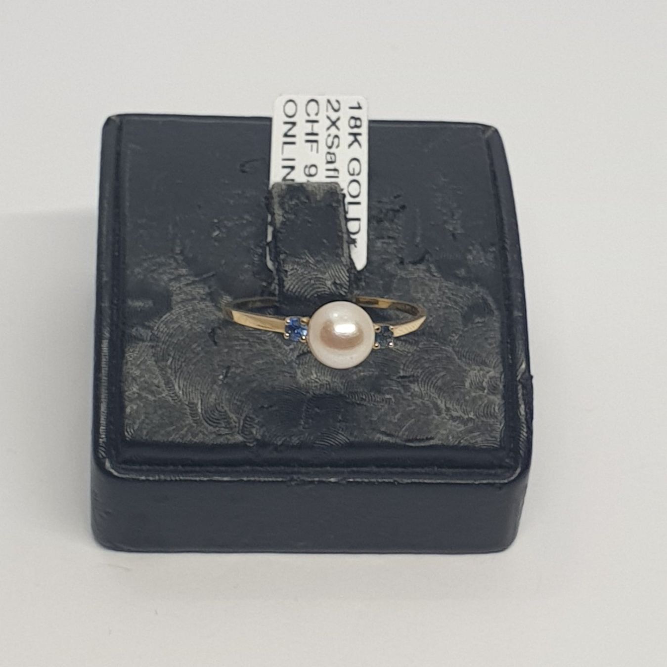 Anelli: Echt 18K Gold - S.W.P, Saphir Ring – Usato da Luzern venduto da Goldhaus-Luzern