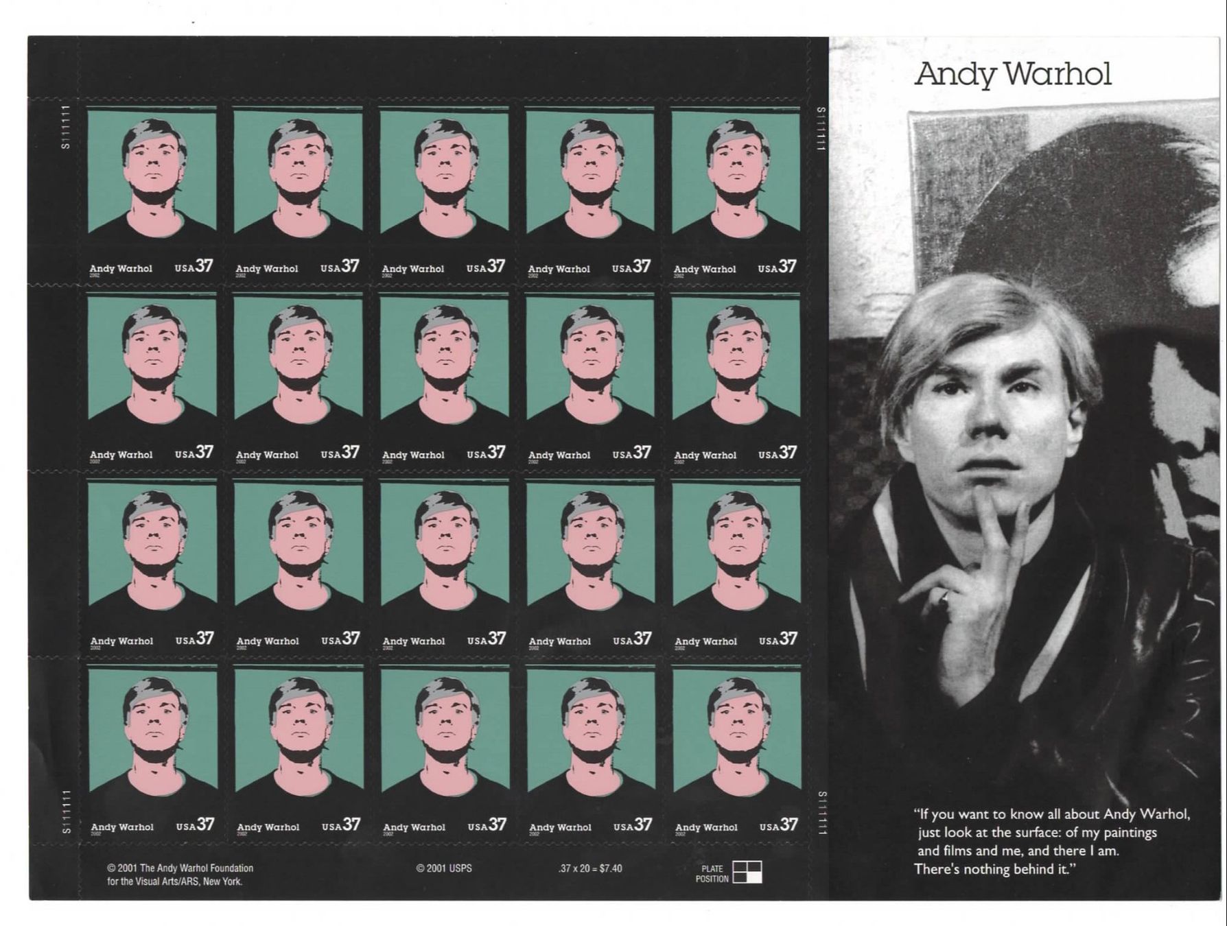 Tous les timbres: USA - Bogen** : ANDY WARHOL  / Gr – D'occasion à Ruggell par Masescha