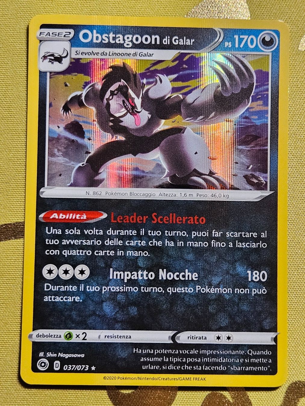Pokémon Carte collezionabili: Champion's Path - Obstagoon di Galar 037/073 IT – Usato da Bellinzona venduto da Pokemarco
