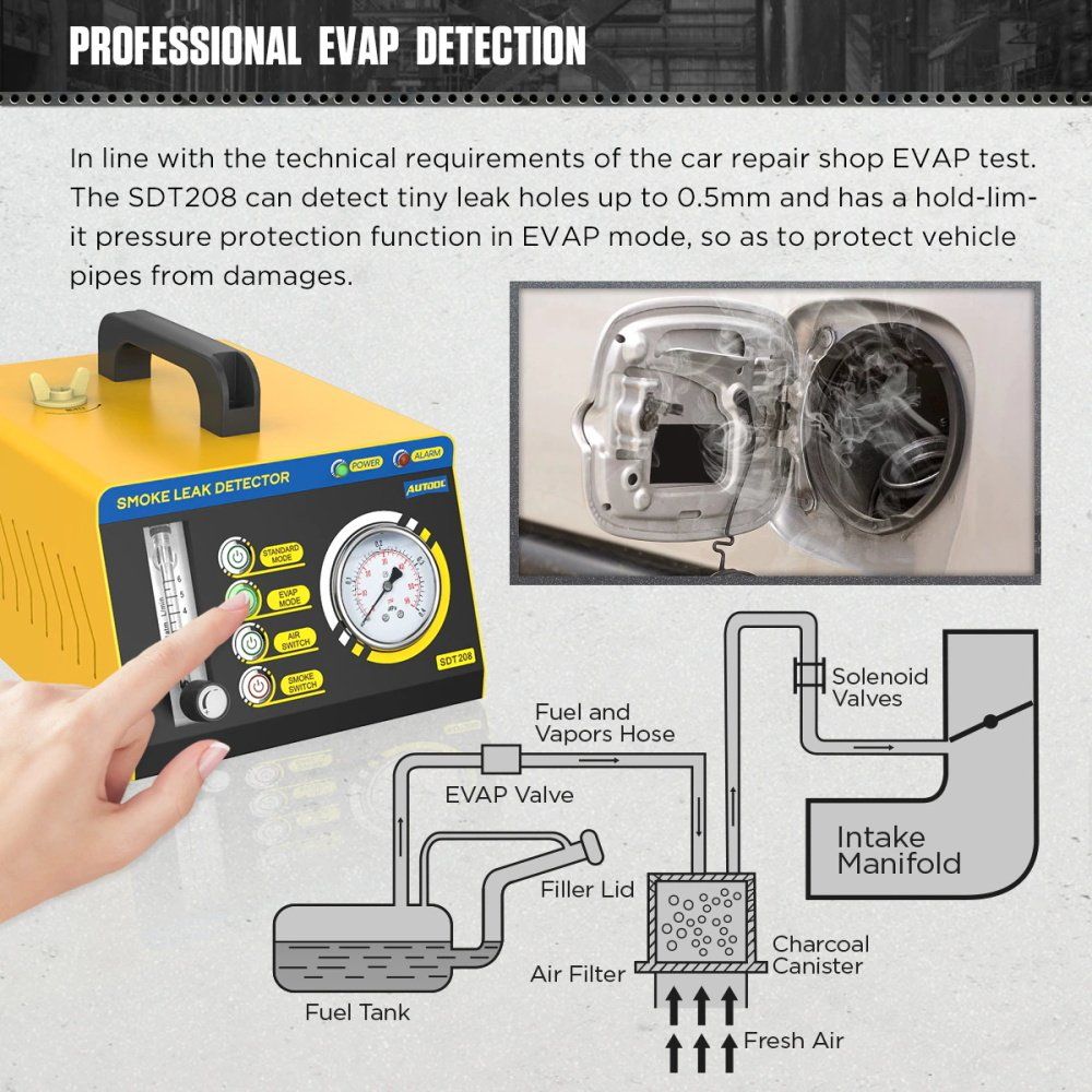 Tutti gli attrezzi: AUTOOL SDT208 Auto Rauch Leck Detektor EVAP System Tester – Nuovo e nell'imballaggio originale da Malans GR venduto da BUYBEST-Schweiz 4