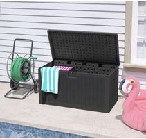 Gartenbox Aufbewahrungsbox Truhe dunkelgrau neu!