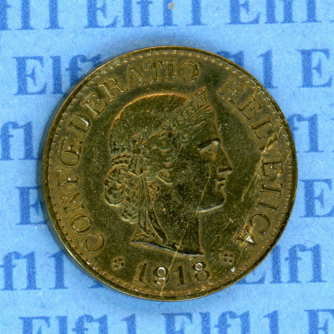 Tutti le monete: CHF___0.10 1918 Messing -vz 10 Rappen – Usato da Widnau venduto da Elf11
