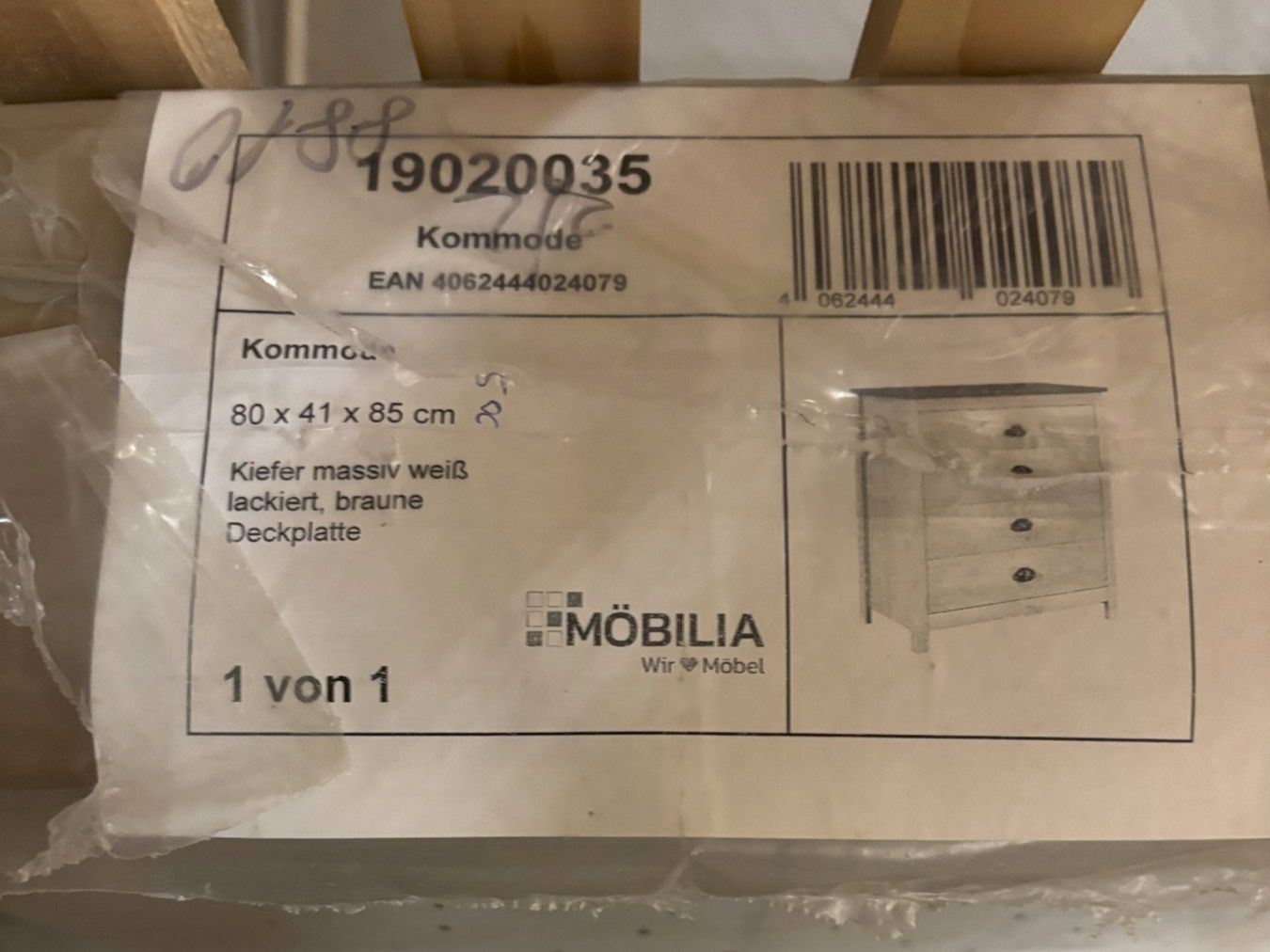 Cassettiere: Commode MUTONI Espira blanc en pin et top bois, neuf – Nuovo e nell'imballaggio originale da Biel/Bienne venduto da no_seb 2