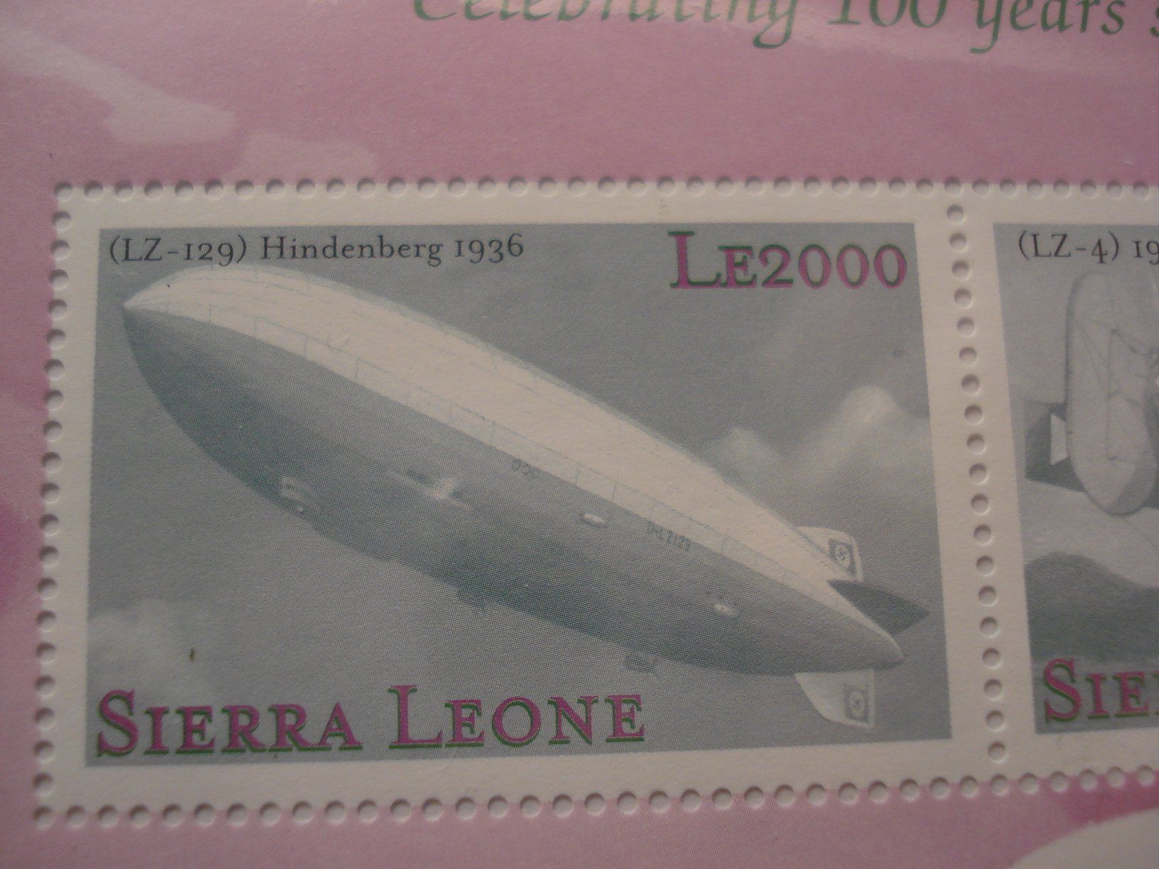 Alle Briefmarken: Sierra Leone 2000 **, Block Zeppelin, "Hindenberg" – Gebraucht aus Niederwil AG von morostahu 2