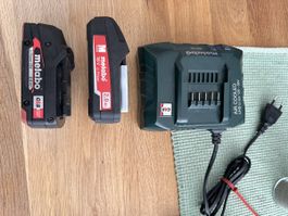 metabo Ladegerät mit 2 Akkus