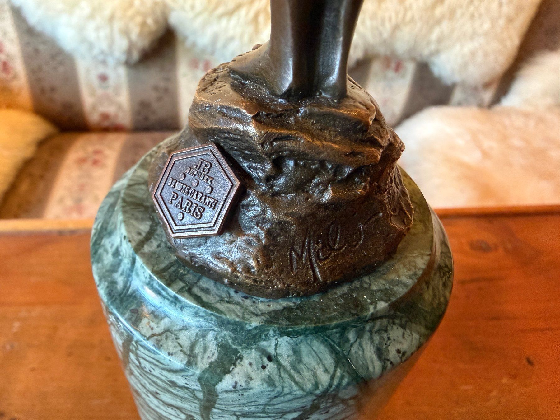 Sculture & Statue: Milo Mädchen mit der Rose, Art Deco, Bronze und Marmor – Usato da Zofingen venduto da Schekke 5