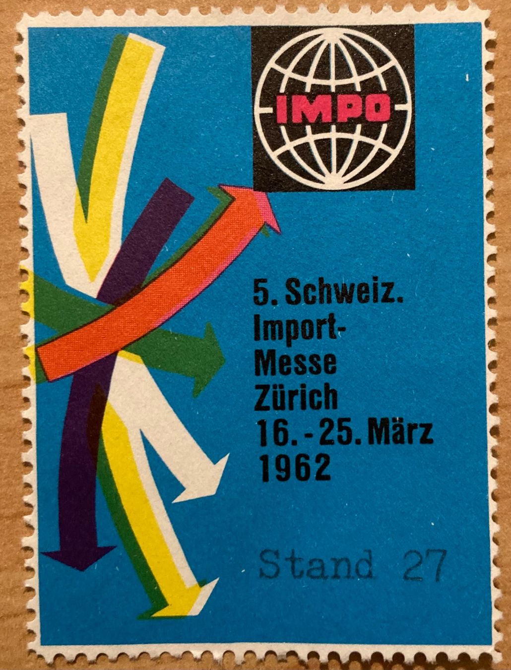 Alle Briefmarken: Vignette IMPO Zürich 1962 – Gebraucht aus Hunzenschwil von nixnevis