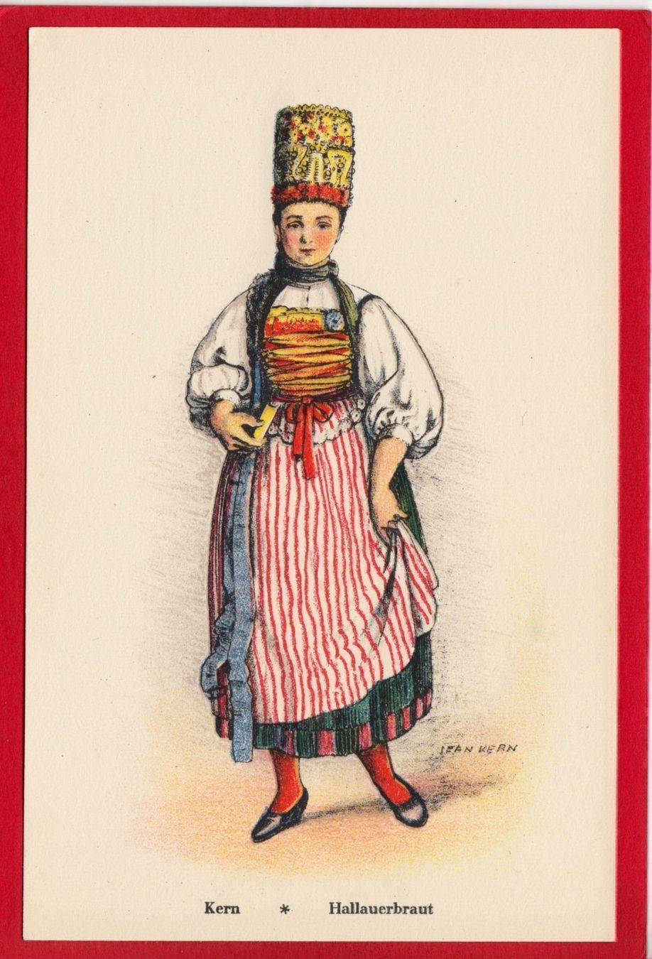 Cartoline postali: AK TRACHT HALLAUERBRAUT, SCHAFFHAUSEN – Usato da Grüningen venduto da Kartensammler