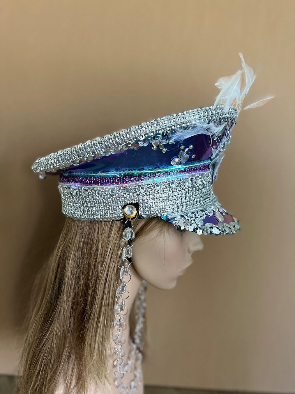 Copricapi, berretti & cappellini: Burning man LED Handmade Captain party hat Meermade 57 – Nuovo (secondo la descrizione) da Wil SG venduto da cpeios 1