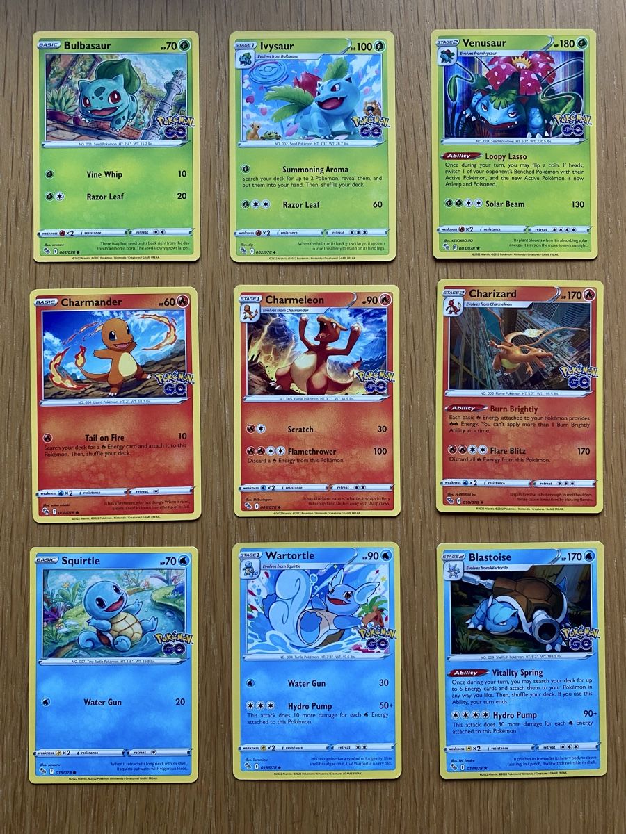 Pokémon Carte collezionabili: 9 Pokemon GO Karten Set Venusaur Charizard Blastoise EN – Nuovo (secondo la descrizione) da Haldenstein venduto da lisipe