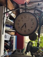 Horloge murale double face style vintage / gare