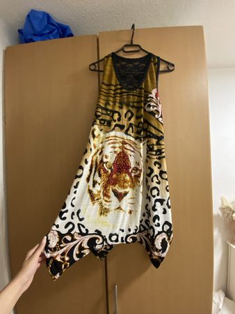 Sommerliches Tiger-Top mit Spitze, Grösse XXL, neu!
