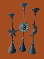 3 Set Bronze Kerzenständer handgefertigt in Mexiko