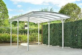 11571 Carport PACO Alu Unterdachung Polycarbonat Weiss