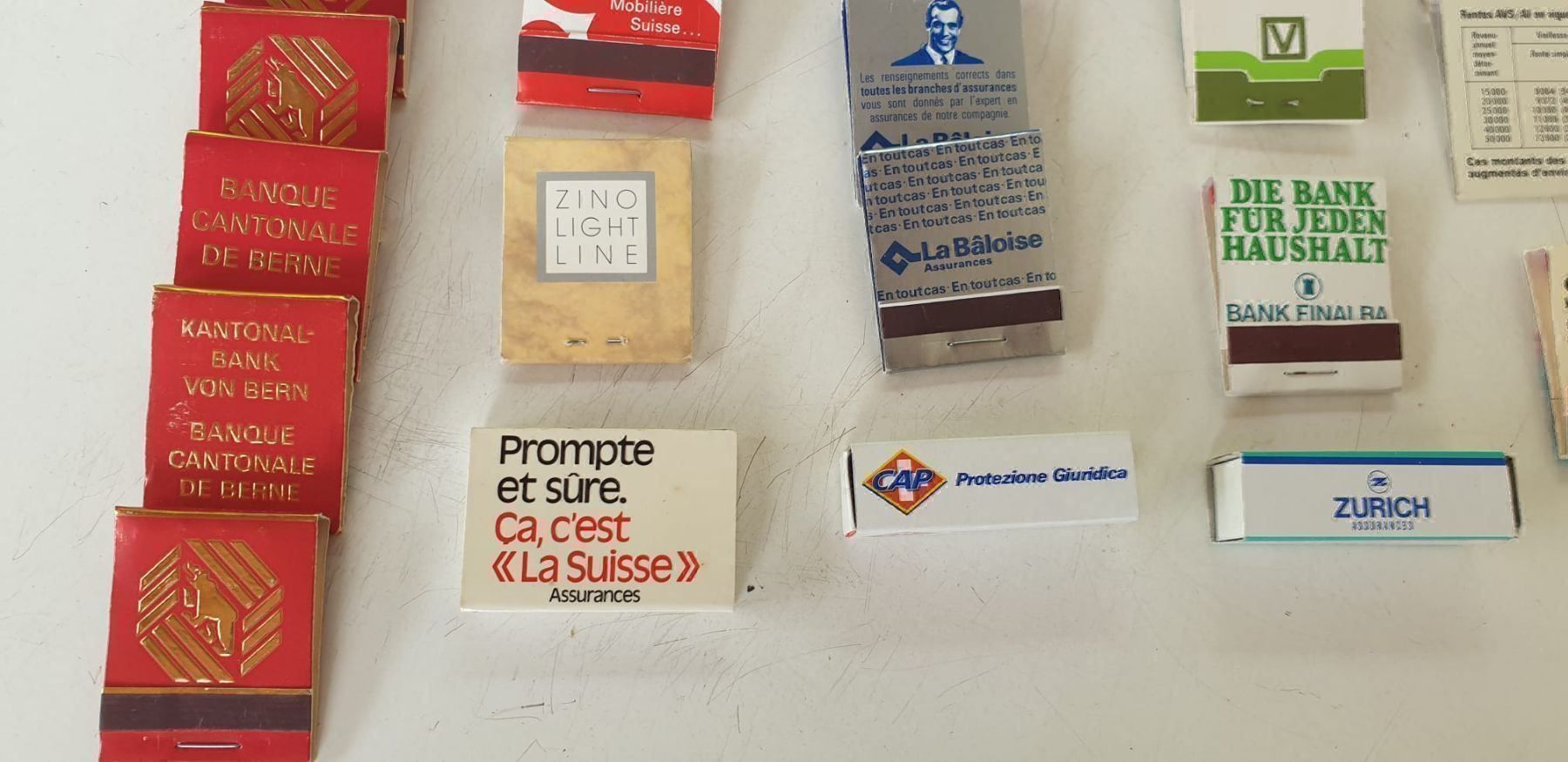 Tabak: 21 boîtes d'allumettes banques/assurance – Neu (gemäss Beschreibung) aus Moutier von Matteoleroux 1