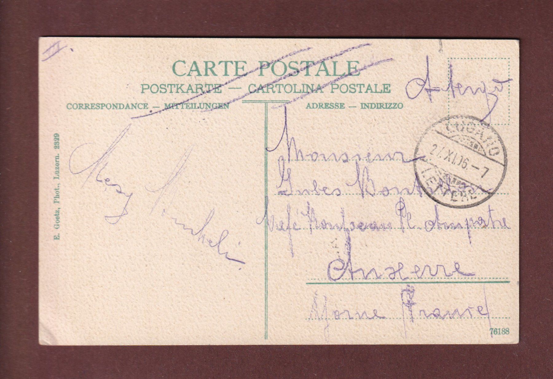 Cartoline postali: ORIA - 1906 – Usato da Pully venduto da nicecards-shop 1