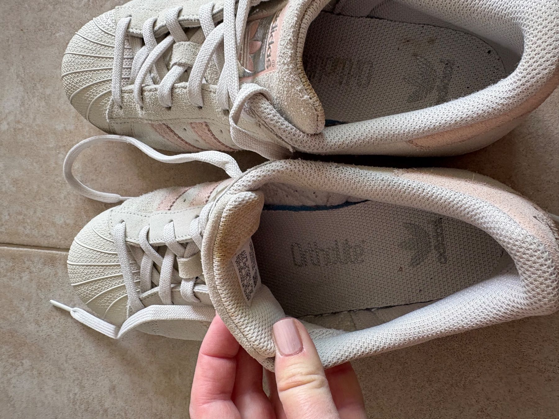 Adidas Scarpe da uomo: Adidas Superstar Gr. 38 2/3, Wildleder, beige mit rosa – Usato da Baden venduto da est_92cz 6