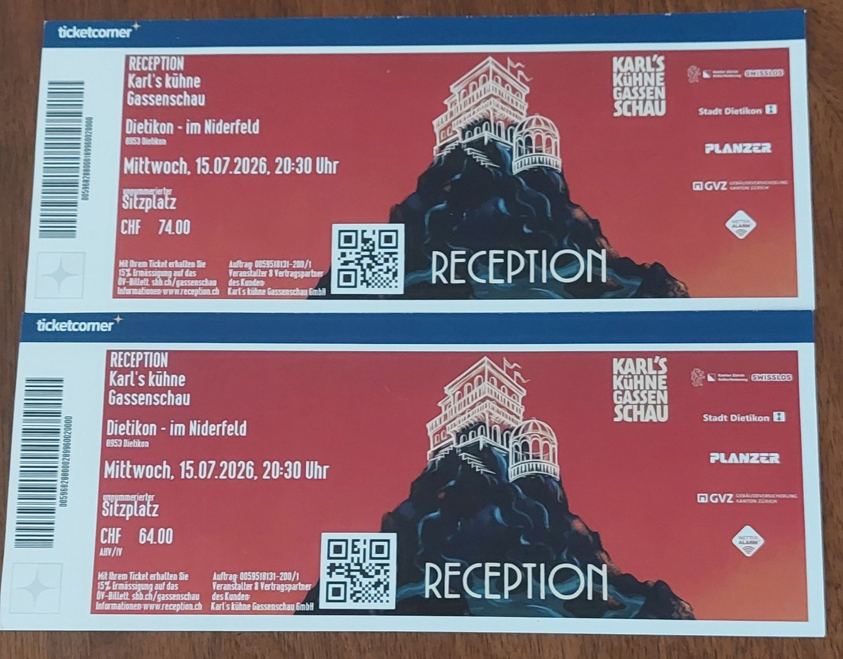 Biglietti: Karl's kühne Gassenshow – Nuovo (secondo la descrizione) da Glarus venduto da inchen06