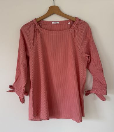 OPUS Bluse 38 Rot Weiss gestreift FAZILE Baumwolle Schleifen