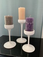 3 bougeoirs IKEA blancs – 3 hauteurs