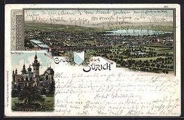 Litho Zürich, Ortsansicht von der Weid 