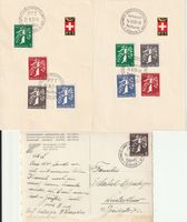 Landi 1939, 2 PTT-Faltblätter+Karte Gemeindehaus, Kat. 92.-