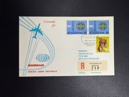 Swissair Erstflugbrief Genf-Sao Paulo 1967