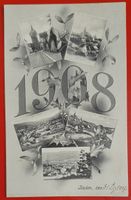 Neujahrskarte von 1908 aus Baden