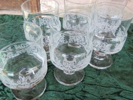 6 STÜCK EISKELCHE AUS GLAS - GESCHLIFFEN