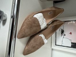 LK Bennett Pumps Loafer 41 Camel Velour Vollleder NEU