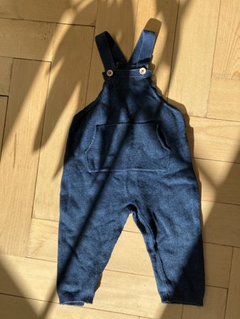 Warme Zara Latzhose Gr.92 in dunkelblau