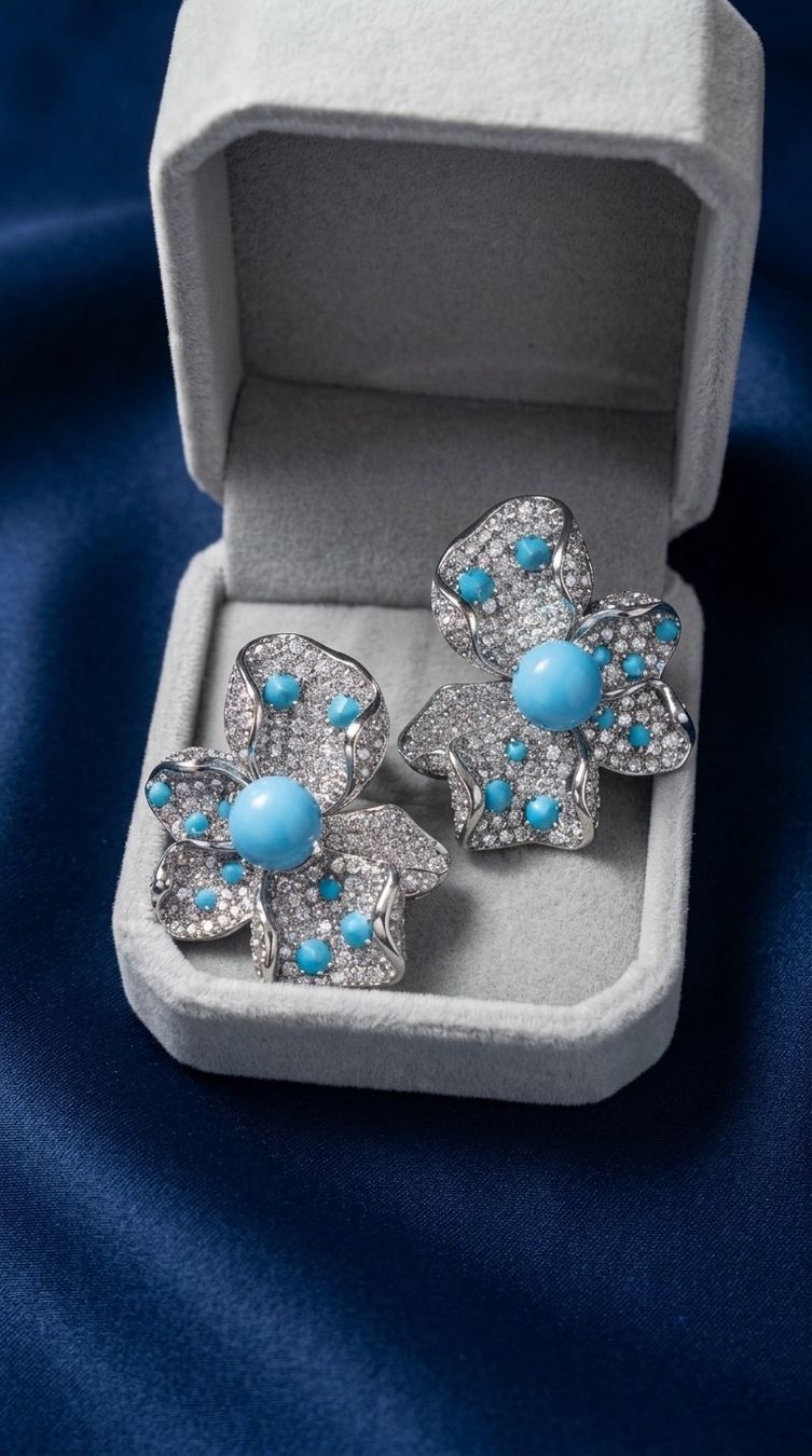 Orecchini pendenti & Orecchini a lobo: Boucles d’oreilles Fleur de Bleuet – Nuovo e nell'imballaggio originale da St-Maurice venduto da Sandrinette123 2